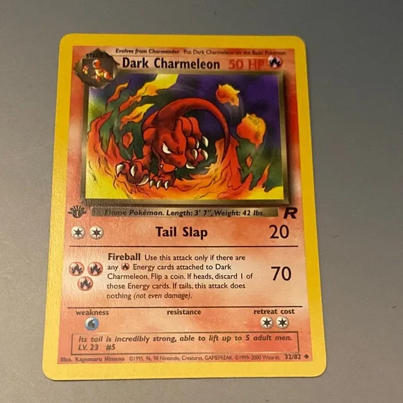 ORIGINAL DARK CHARMELEON POKEMON CARD 1ST EDITION - Picture 1 of 12
